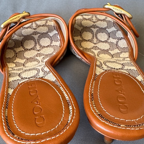 Coach Signature Brown and Tan Sandals - Picture 4 of 10